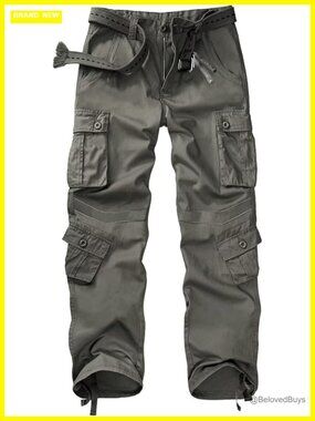 Women's Casual Combat Cargo Pants, Cotton Multi Pocket Work Pants